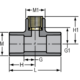 Tee - Brass Transition Reducing
